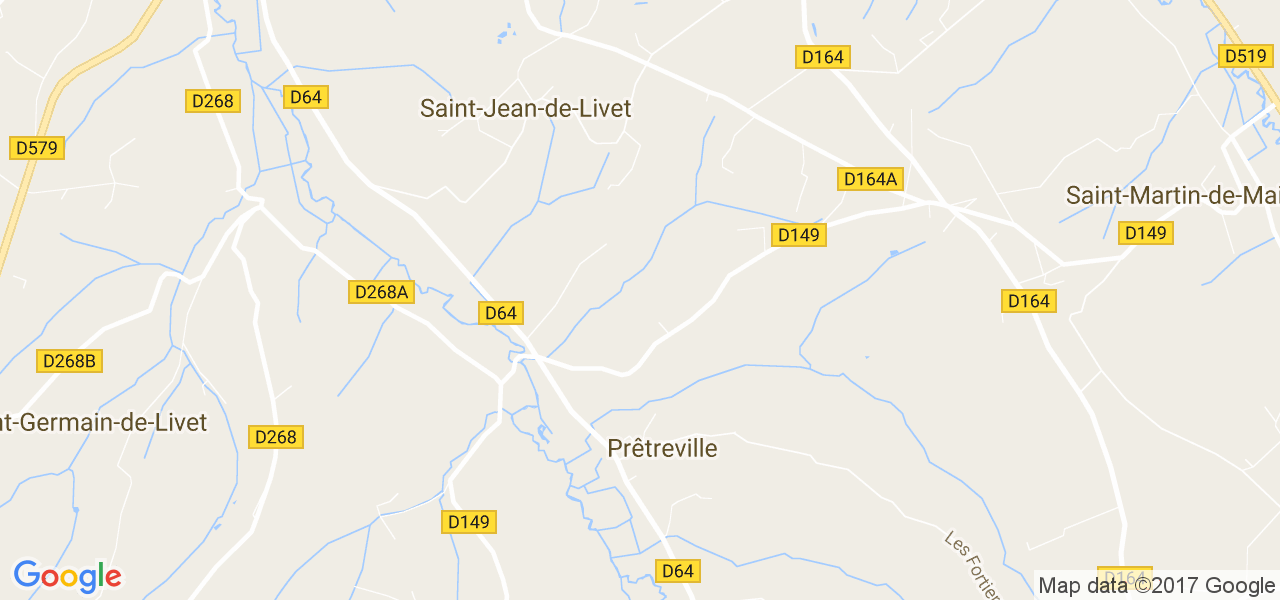 map de la ville de Prêtreville