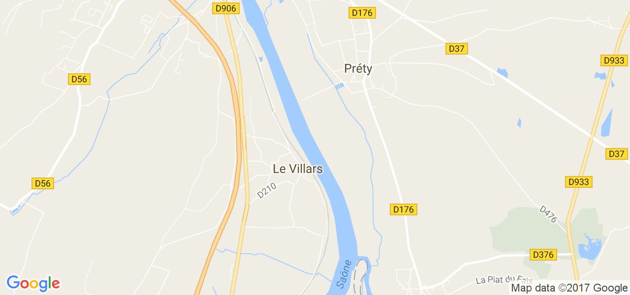 map de la ville de Préty