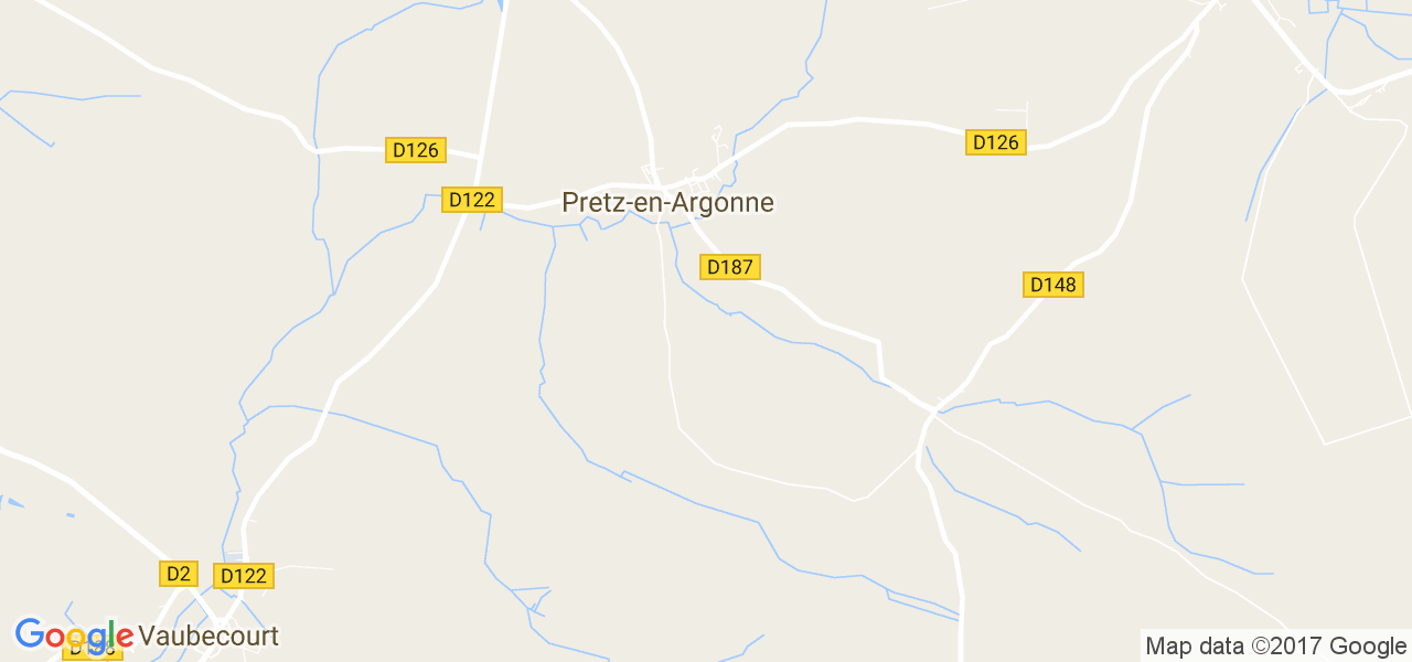 map de la ville de Pretz-en-Argonne