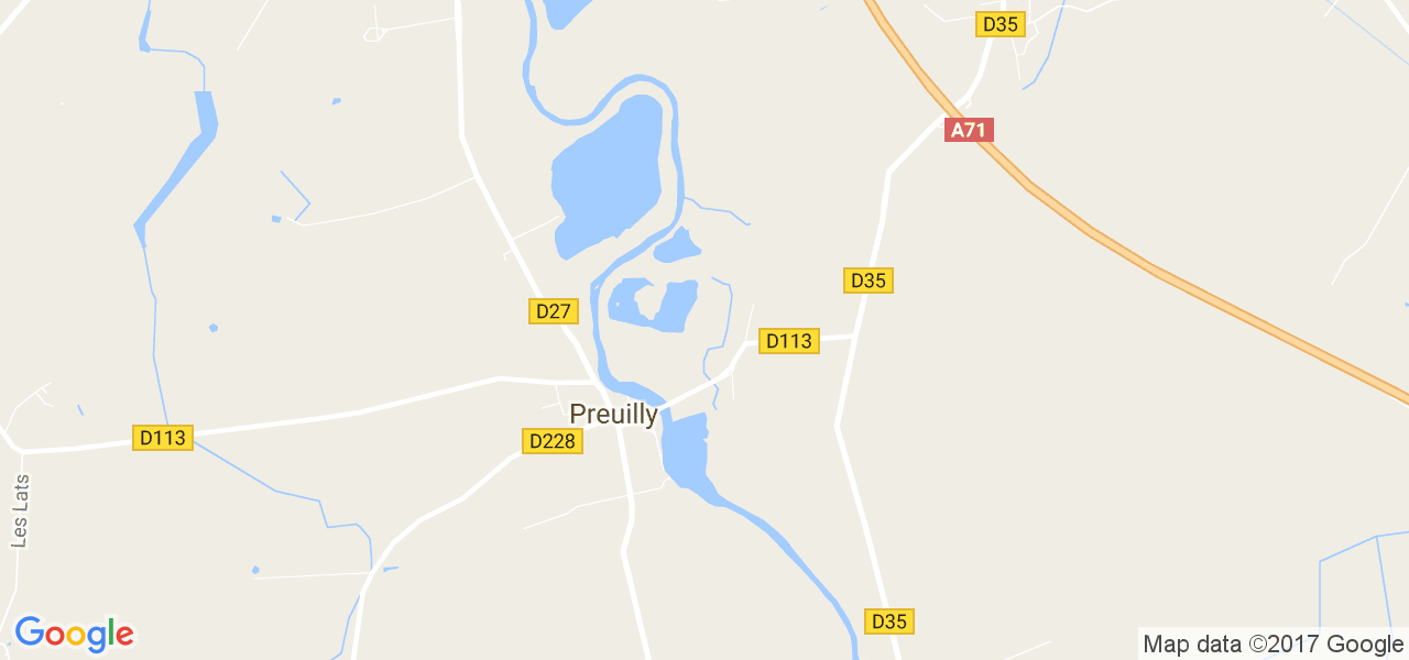 map de la ville de Preuilly