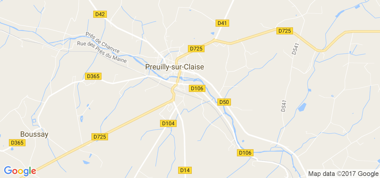 map de la ville de Preuilly-sur-Claise