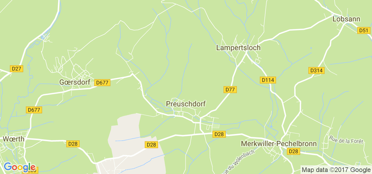 map de la ville de Preuschdorf