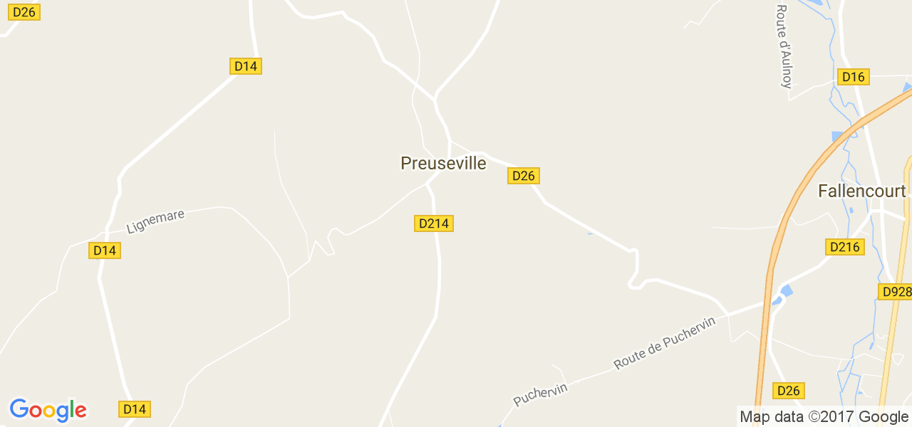 map de la ville de Preuseville