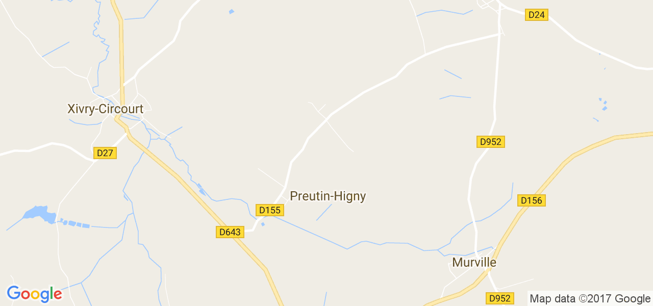 map de la ville de Preutin-Higny