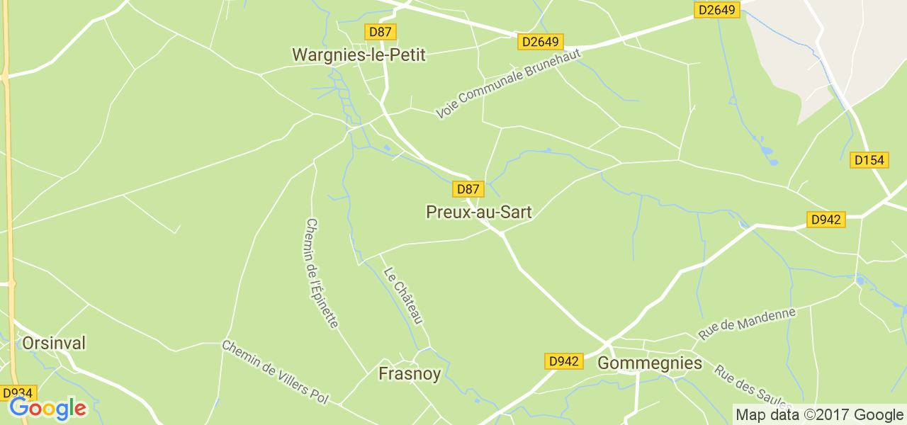 map de la ville de Preux-au-Sart