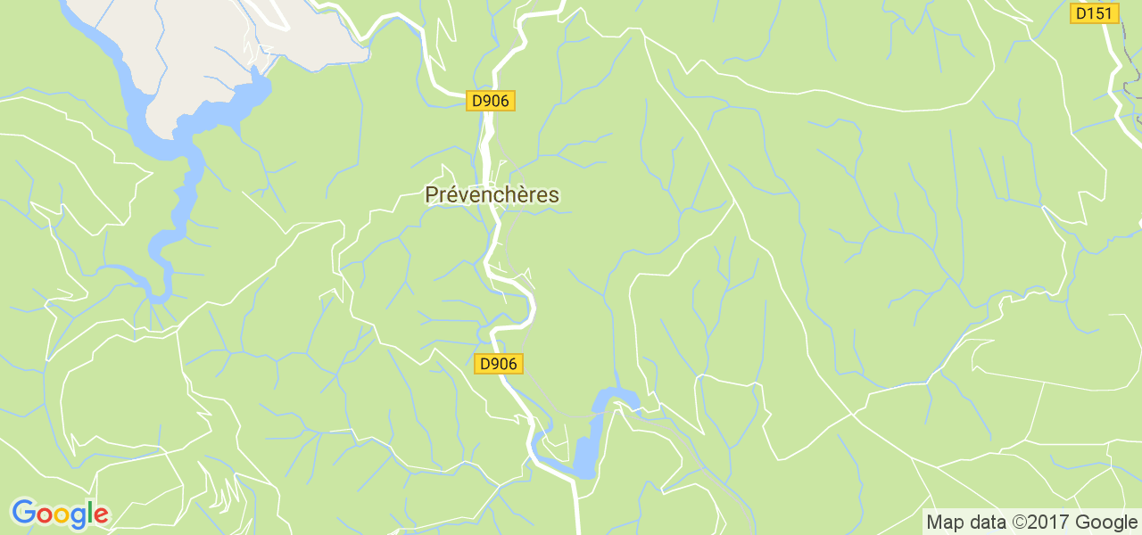 map de la ville de Prévenchères