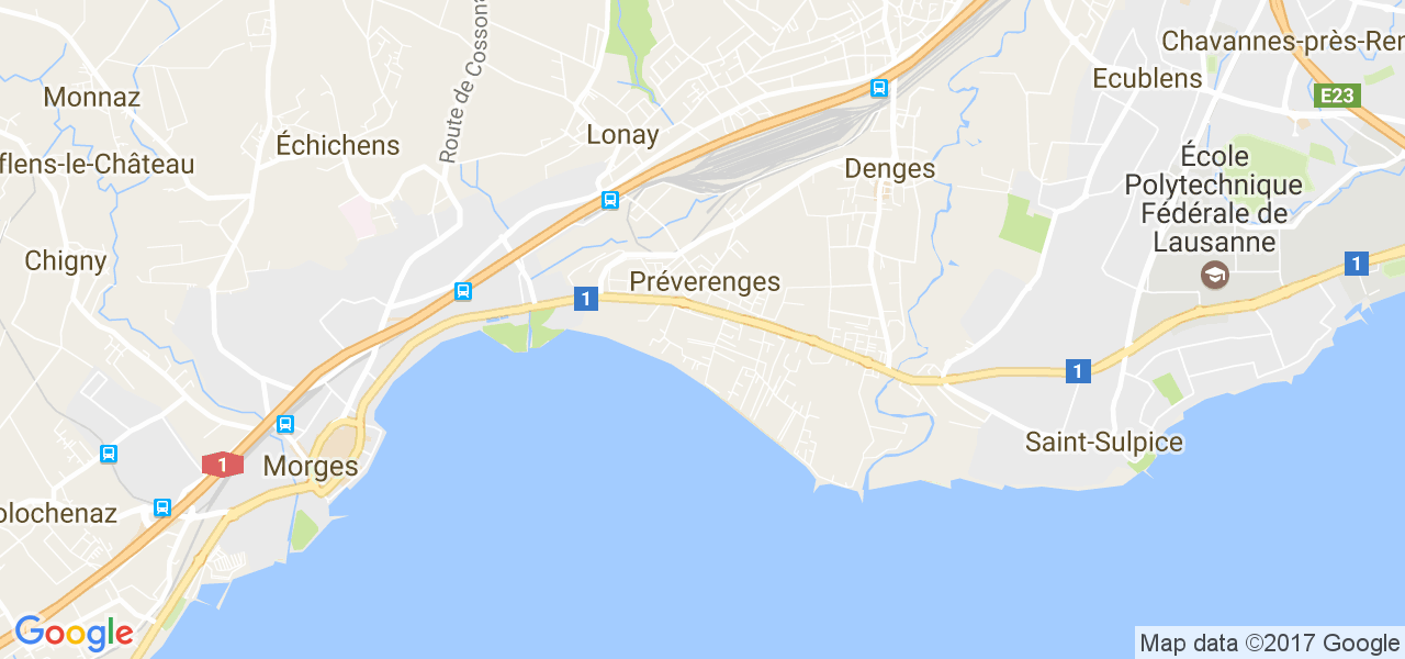 map de la ville de Préverenges