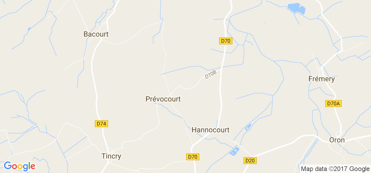 map de la ville de Prévocourt