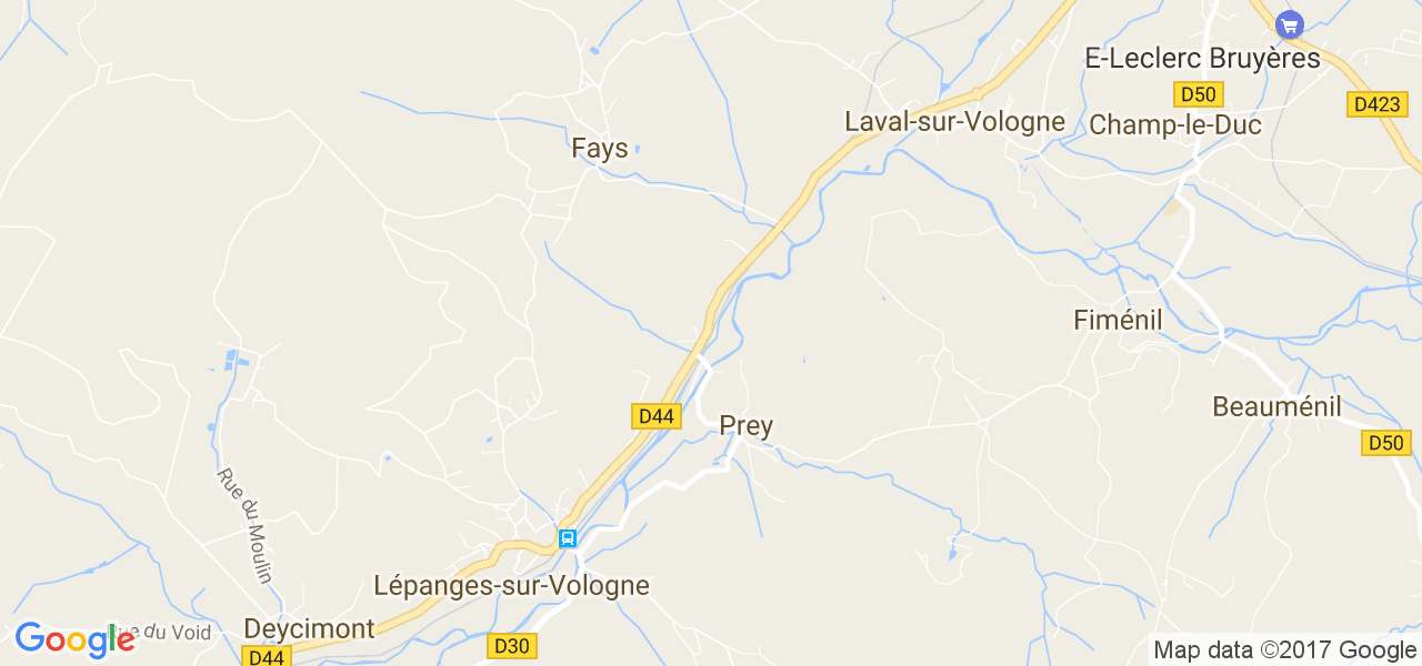 map de la ville de Prey
