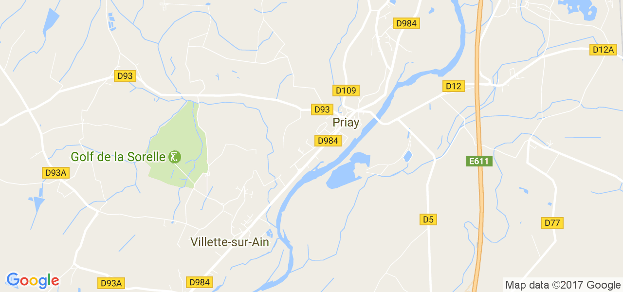 map de la ville de Priay