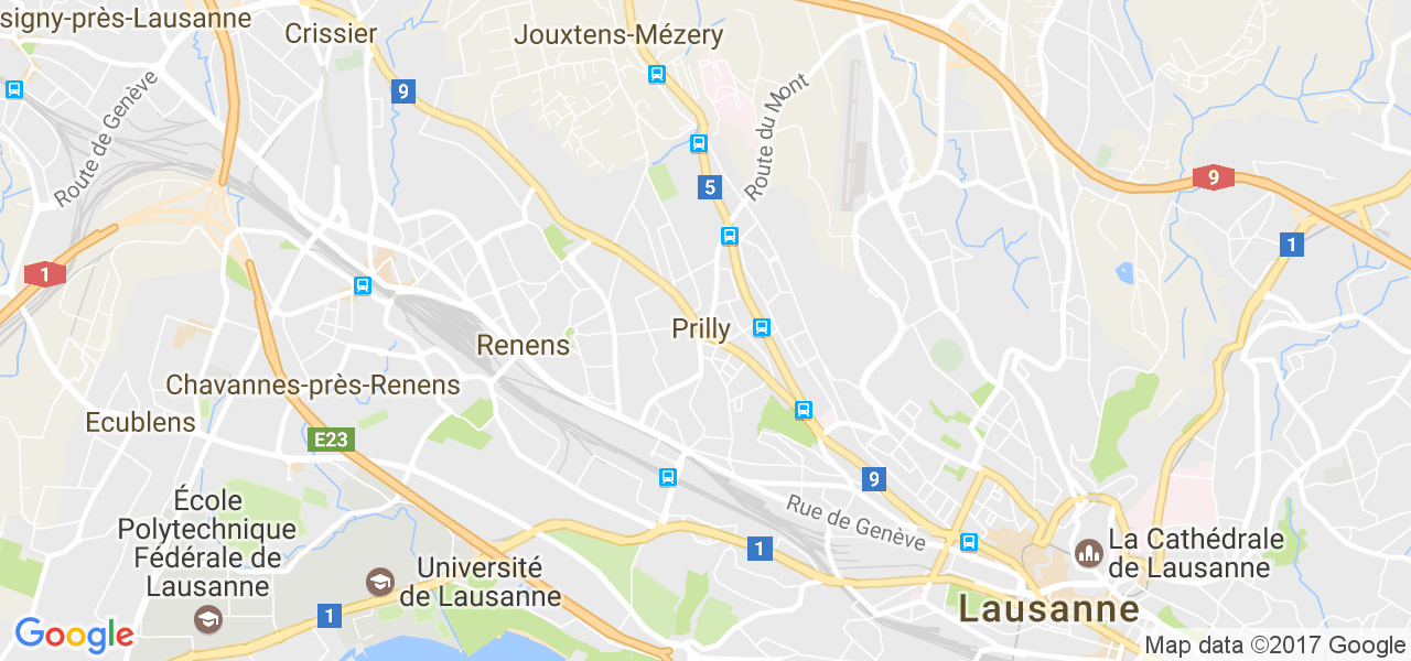 map de la ville de Prilly