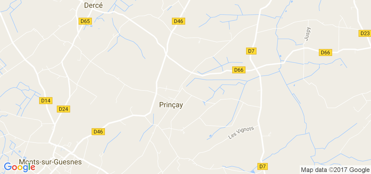 map de la ville de Prinçay