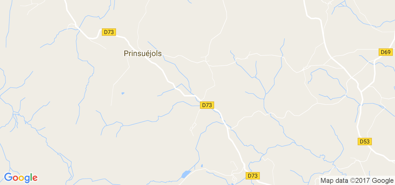 map de la ville de Prinsuéjols