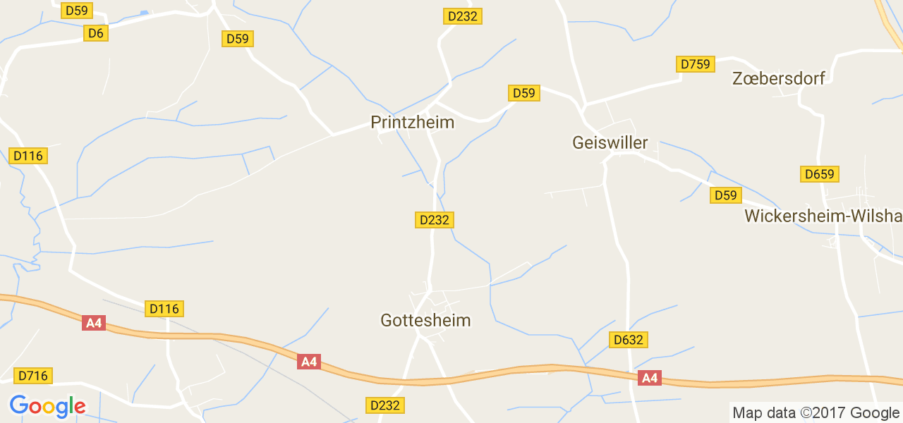 map de la ville de Printzheim