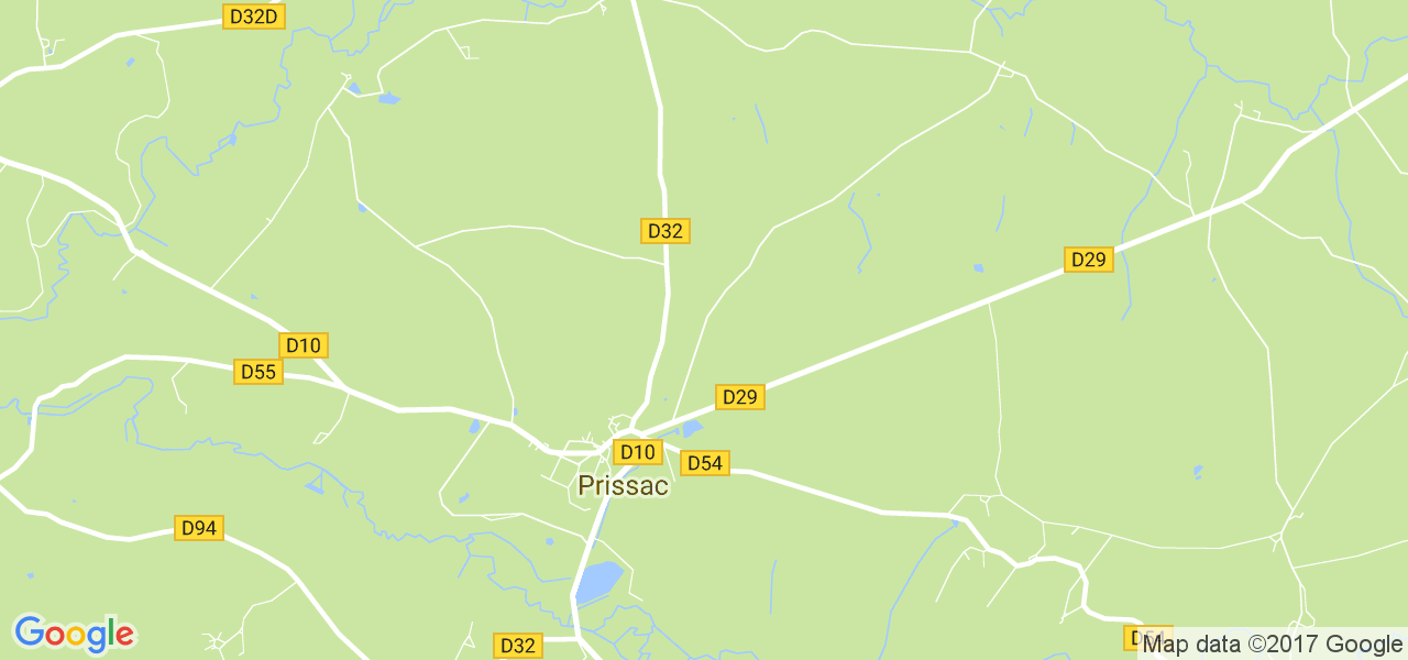 map de la ville de Prissac