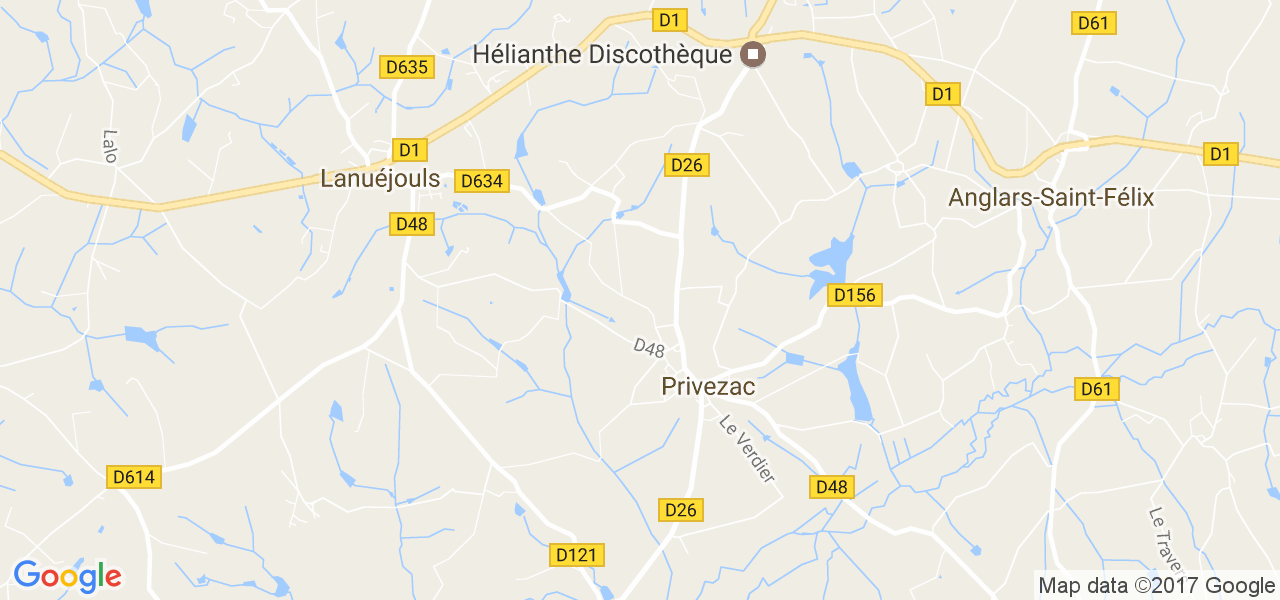 map de la ville de Privezac