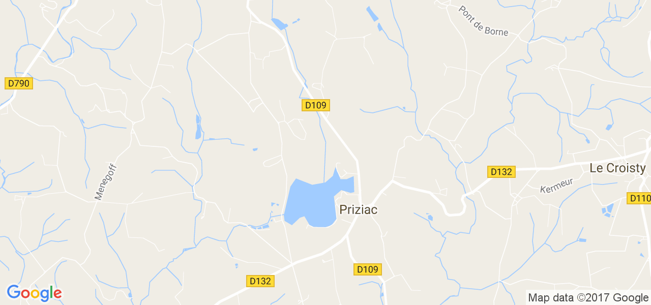 map de la ville de Priziac