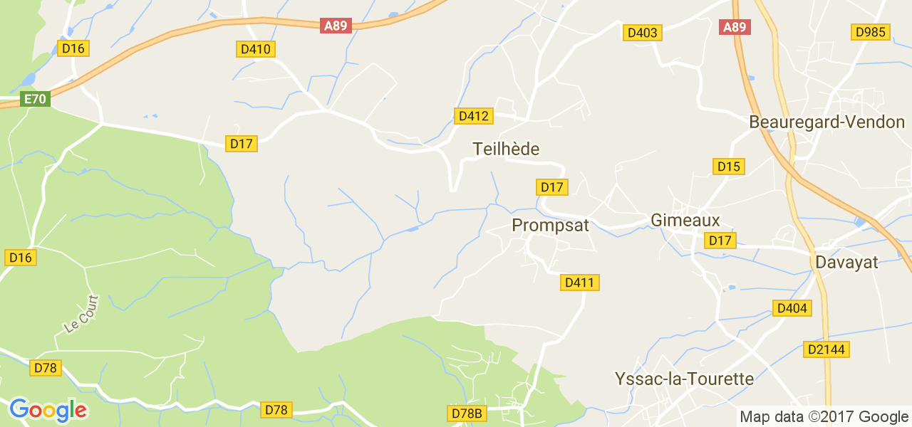 map de la ville de Prompsat