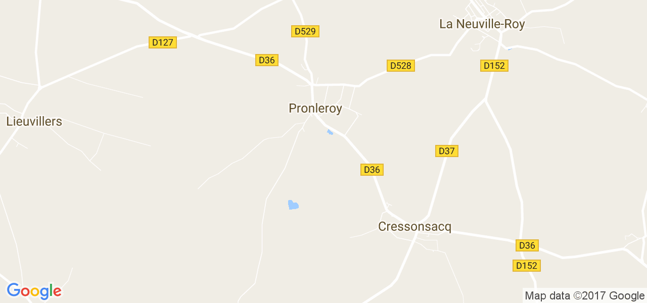 map de la ville de Pronleroy