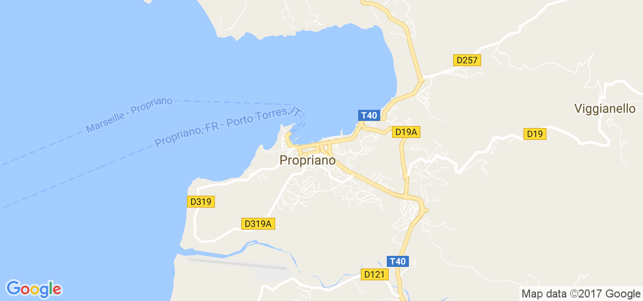 map de la ville de Propriano