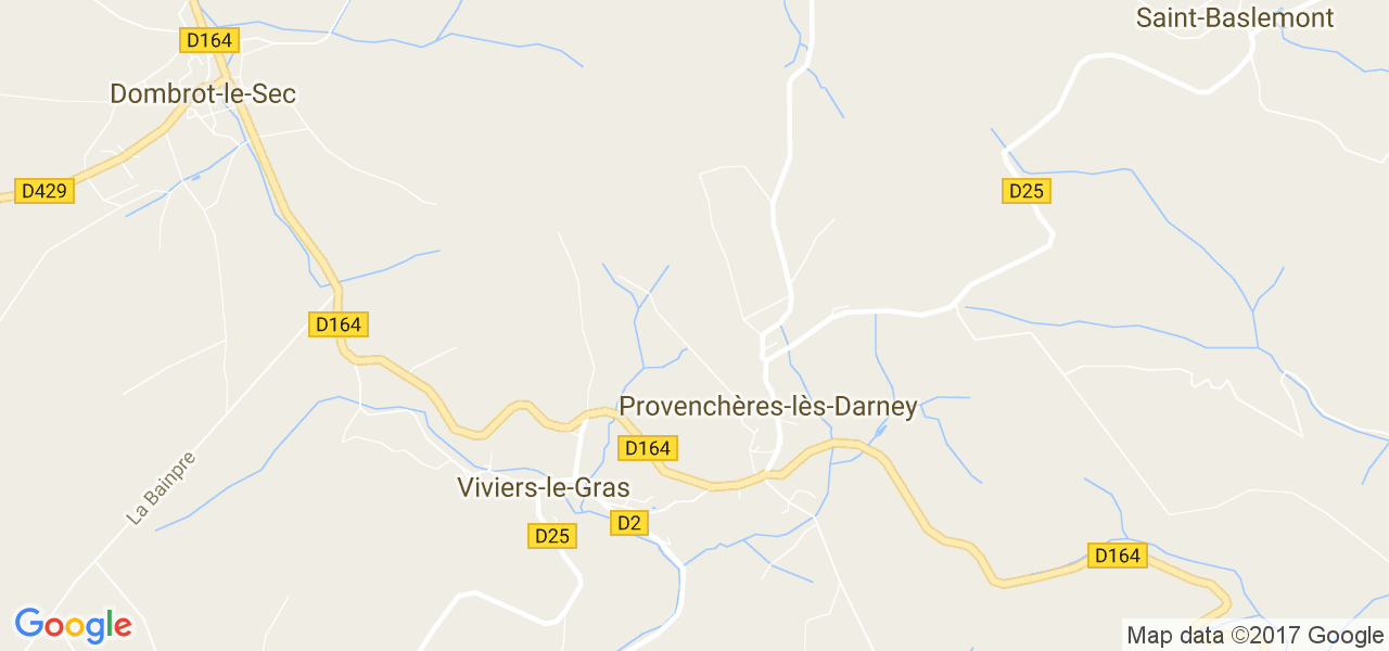 map de la ville de Provenchères-lès-Darney