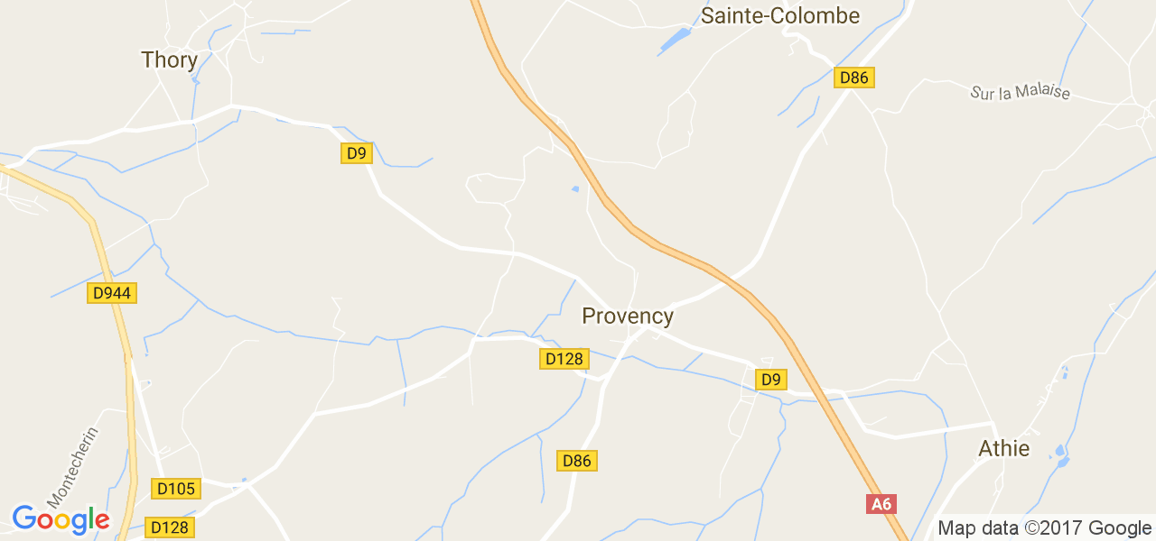 map de la ville de Provency