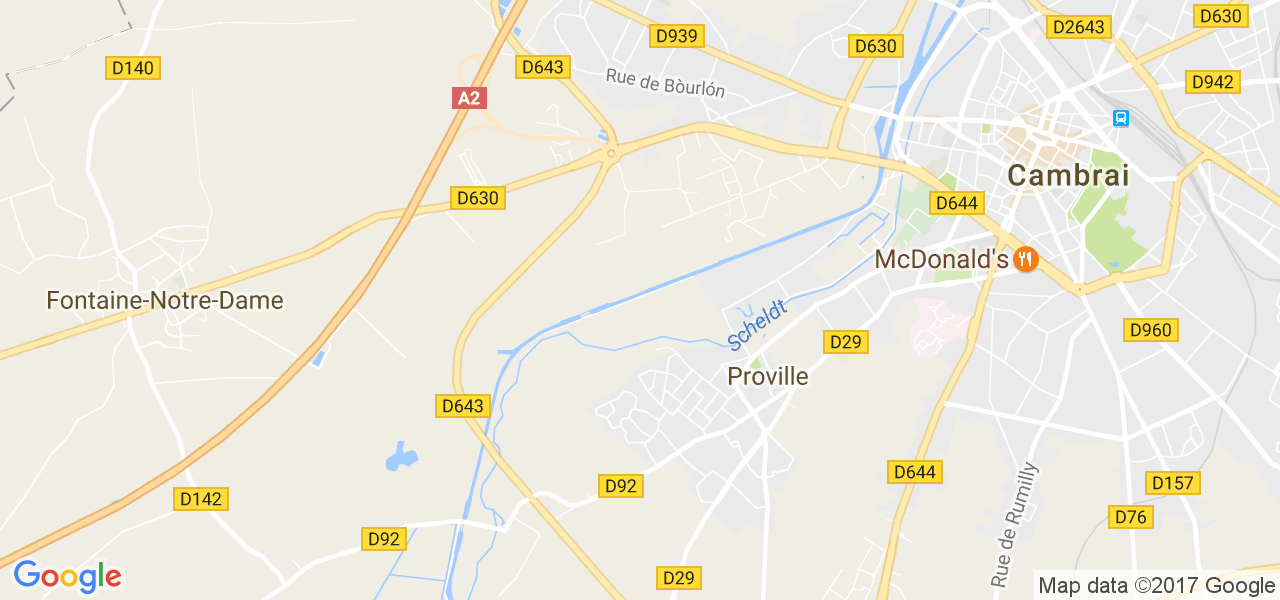 map de la ville de Proville