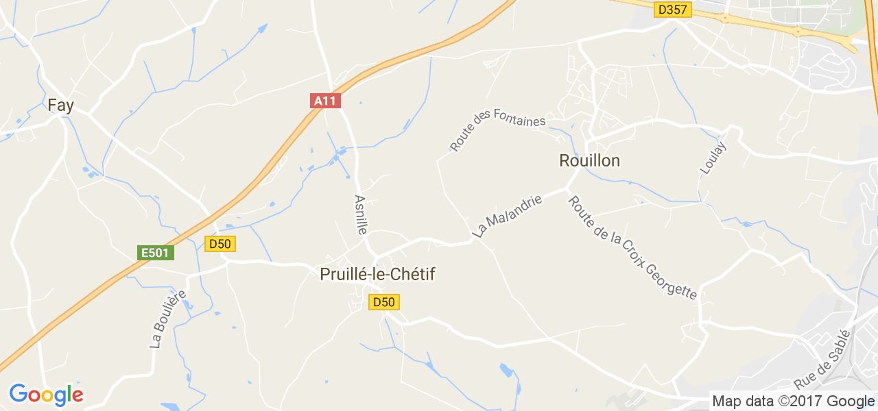 map de la ville de Pruillé-le-Chétif