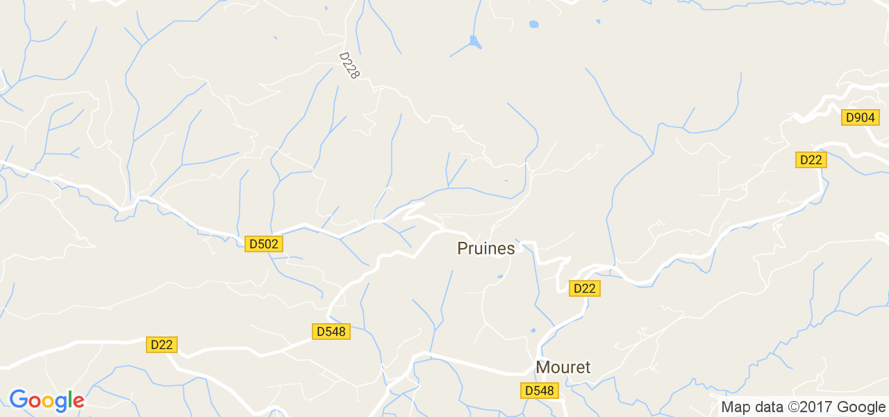 map de la ville de Pruines