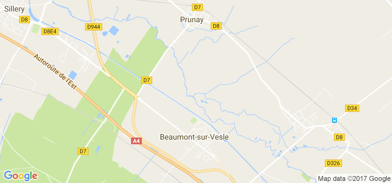 map de la ville de Prunay