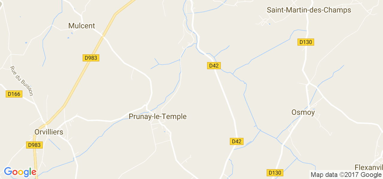 map de la ville de Prunay-le-Temple