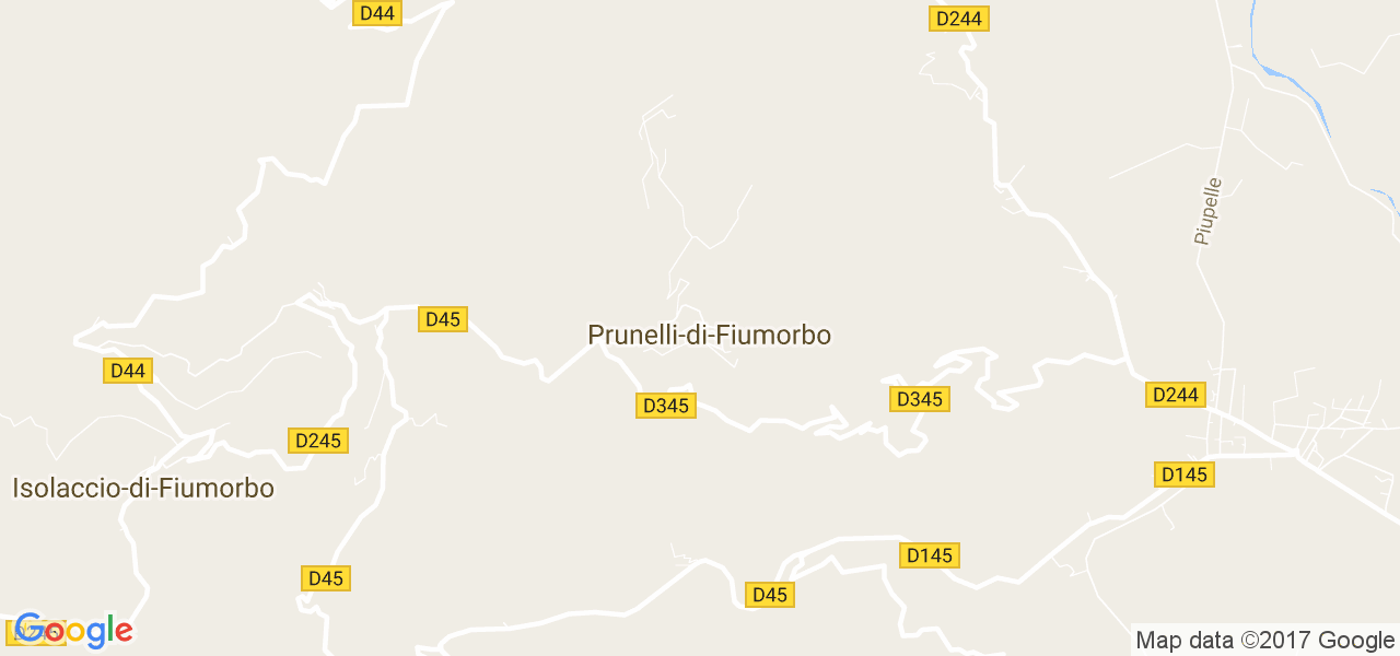 map de la ville de Prunelli-di-Fiumorbo