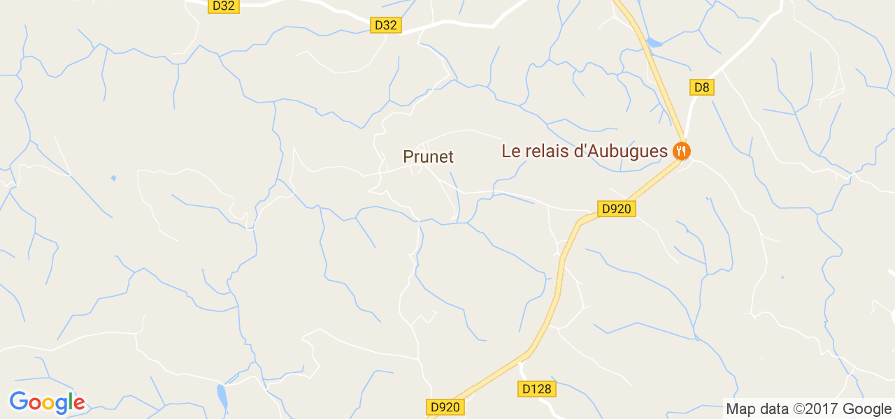 map de la ville de Prunet