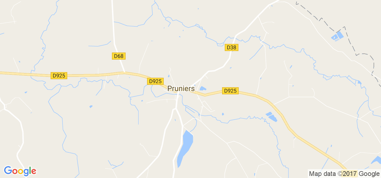 map de la ville de Pruniers