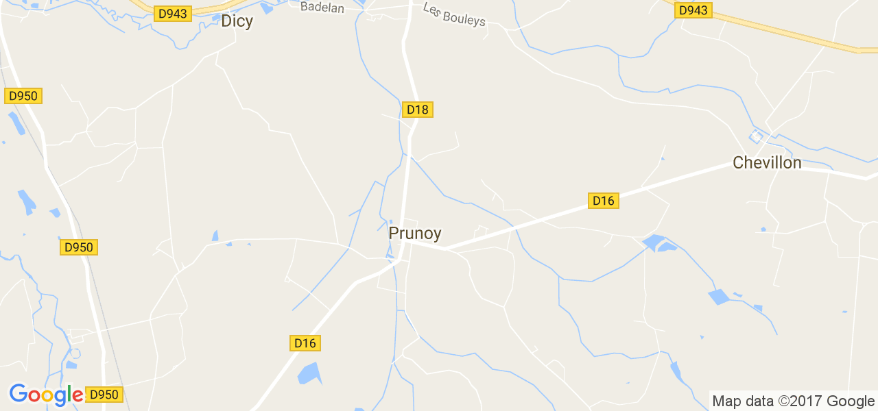 map de la ville de Prunoy