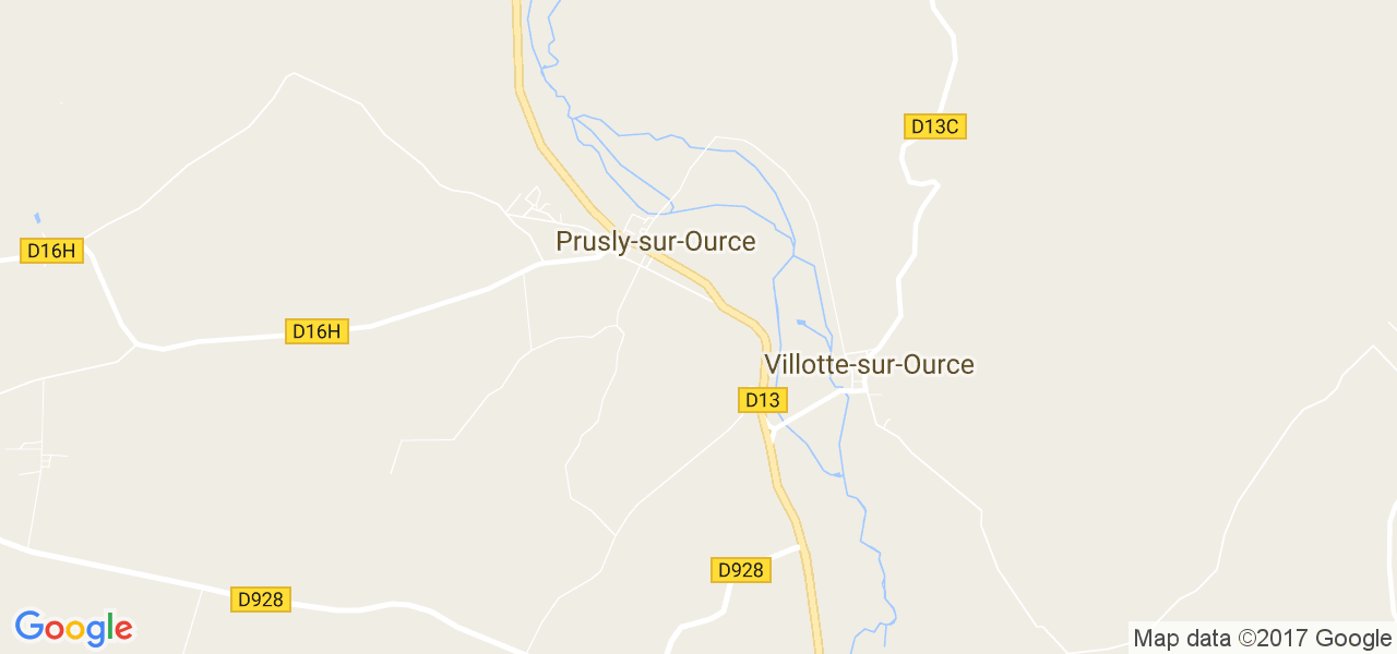 map de la ville de Prusly-sur-Ource