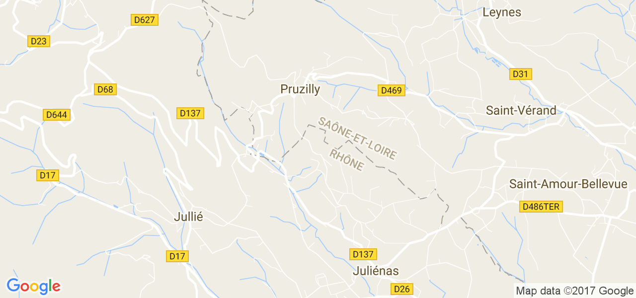 map de la ville de Pruzilly