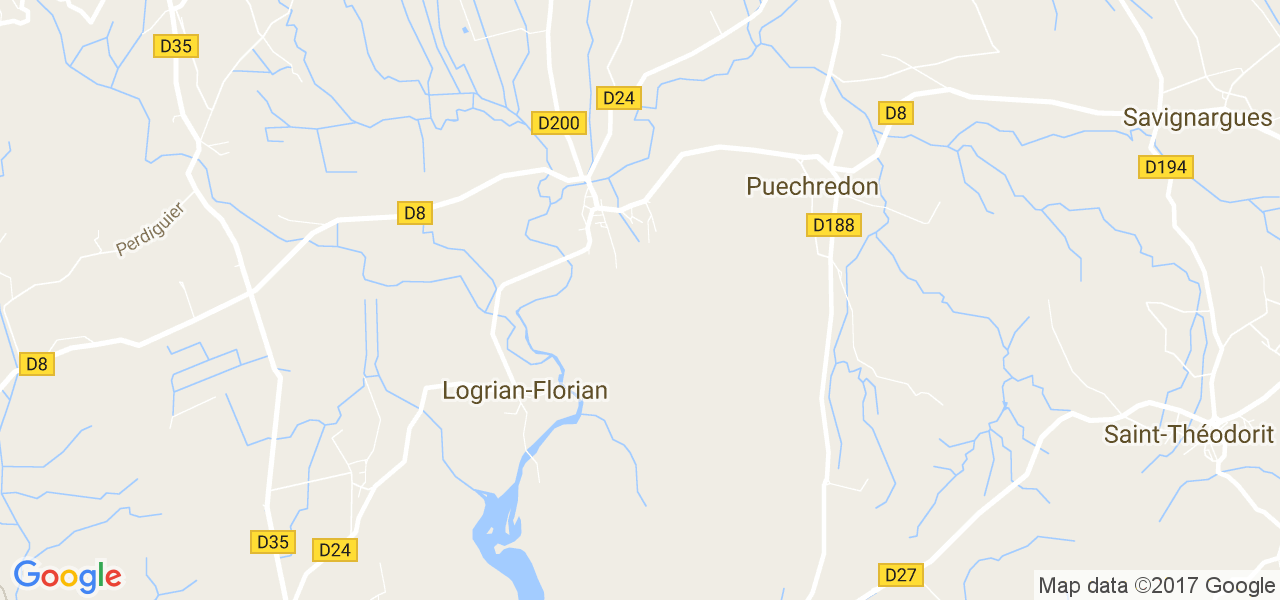 map de la ville de Puechredon