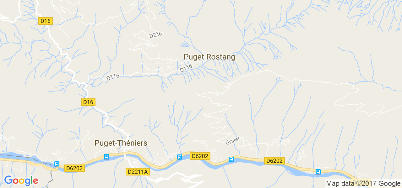 map de la ville de Puget-Rostang