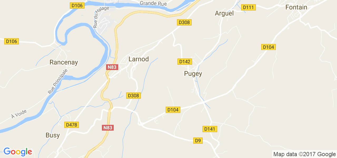 map de la ville de Pugey