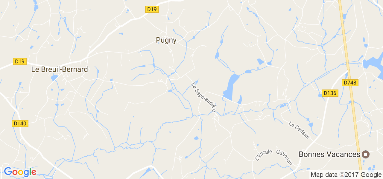 map de la ville de Pugny