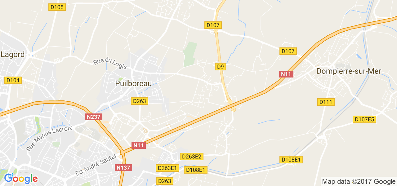 map de la ville de Puilboreau