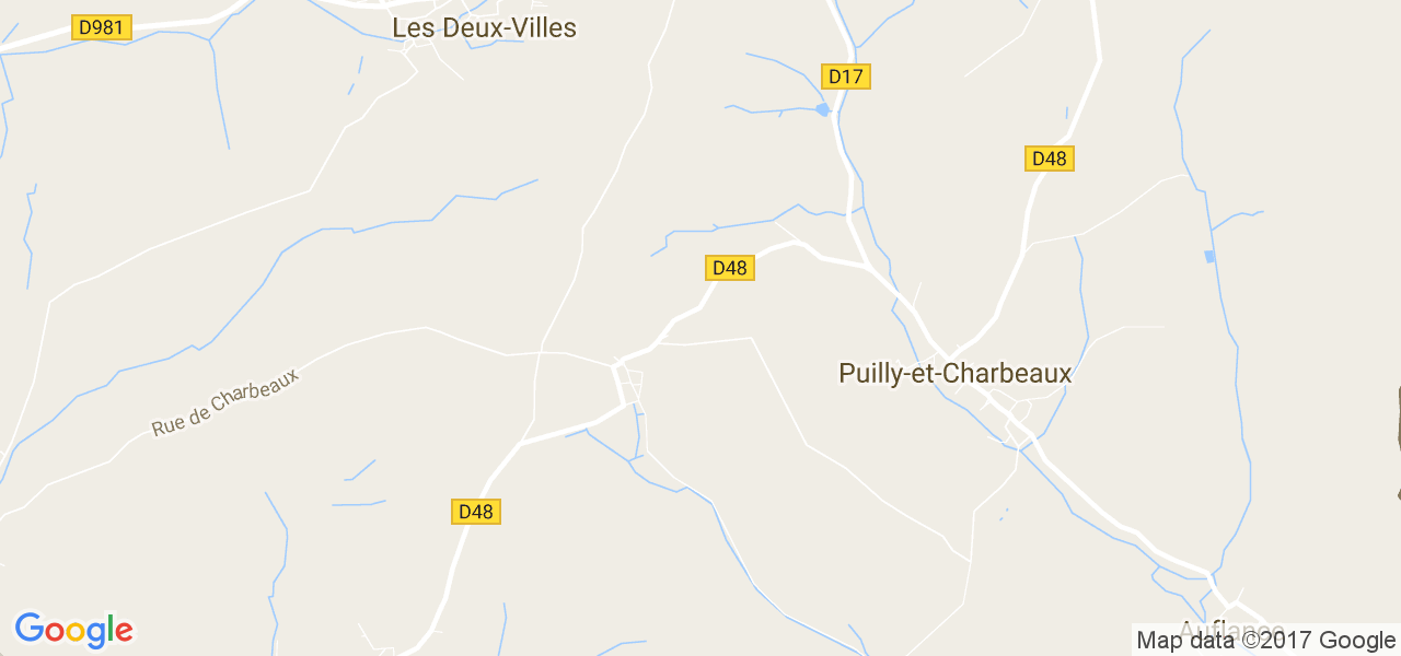 map de la ville de Puilly-et-Charbeaux