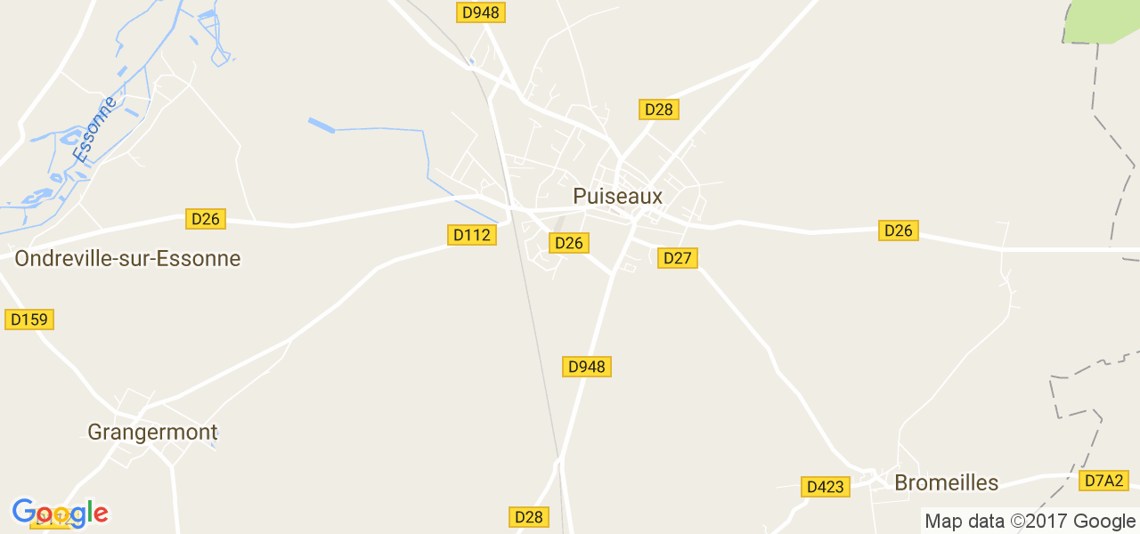 map de la ville de Puiseaux