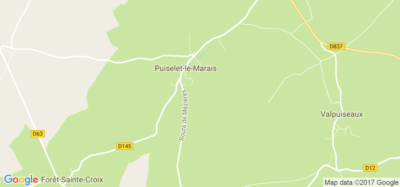 map de la ville de Puiselet-le-Marais