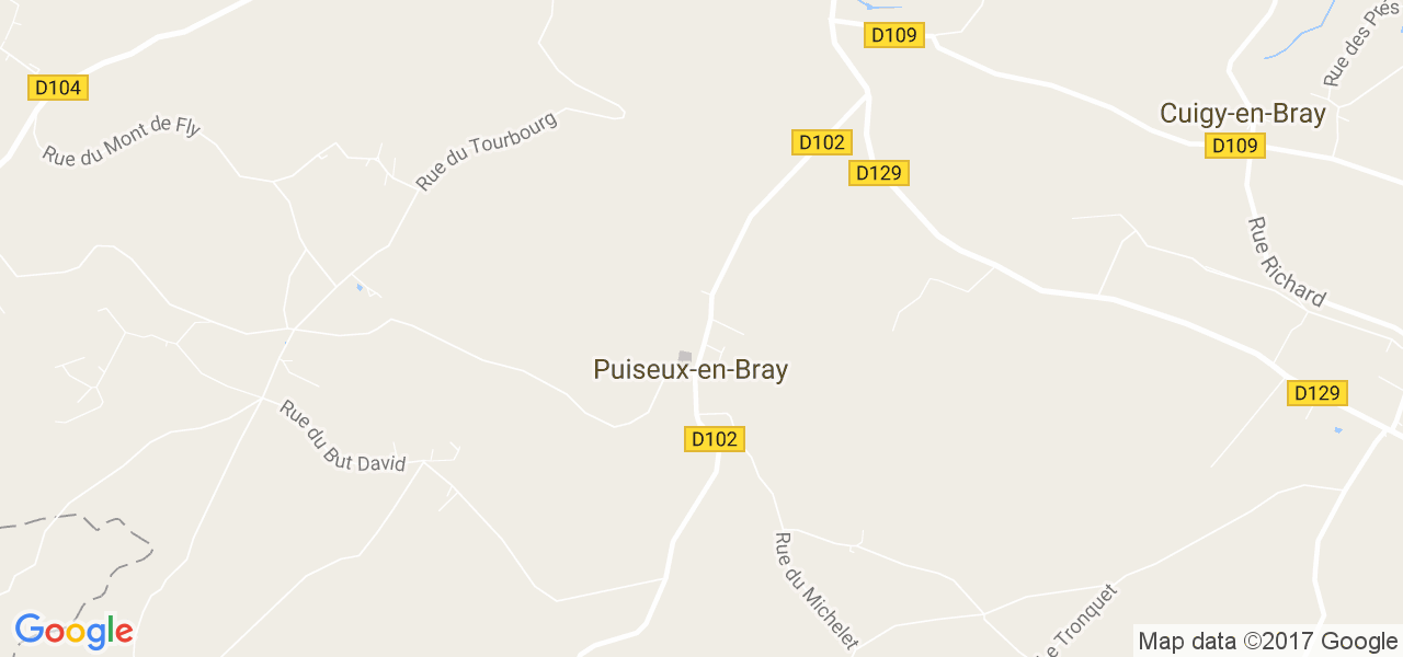 map de la ville de Puiseux-en-Bray