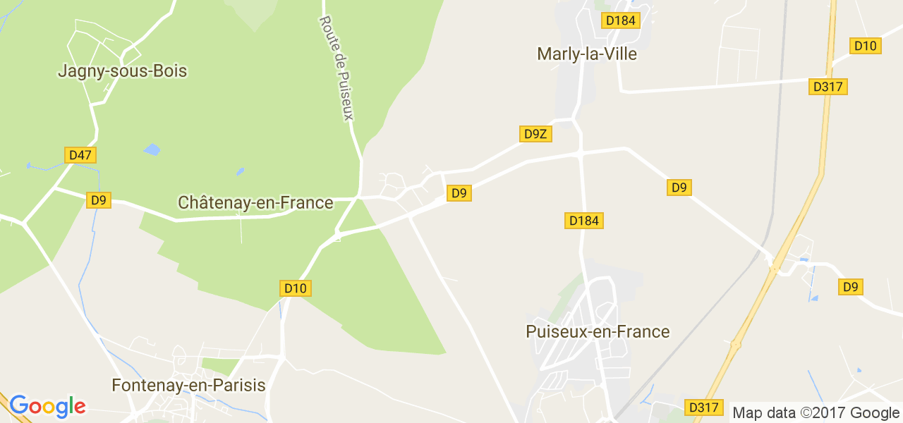 map de la ville de Puiseux-en-France