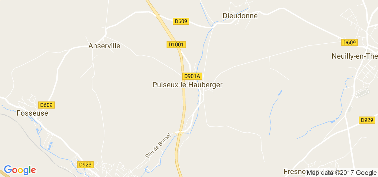 map de la ville de Puiseux-le-Hauberger