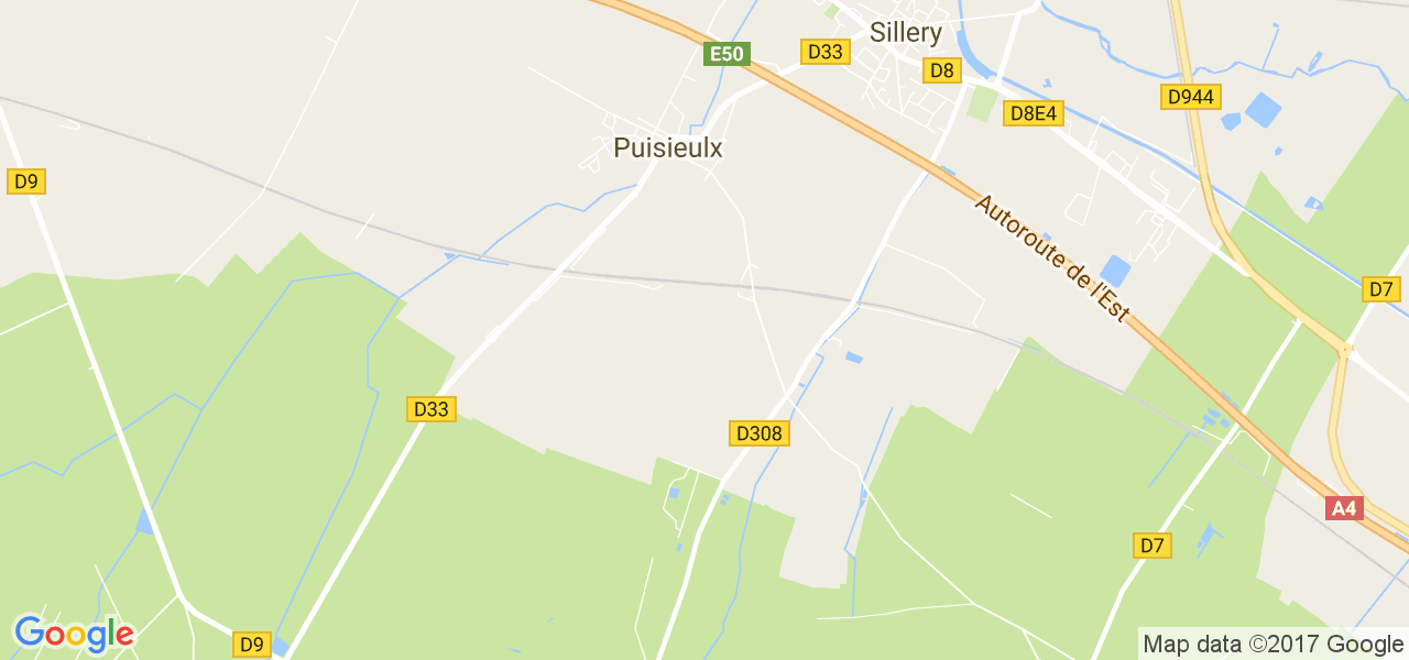 map de la ville de Puisieulx