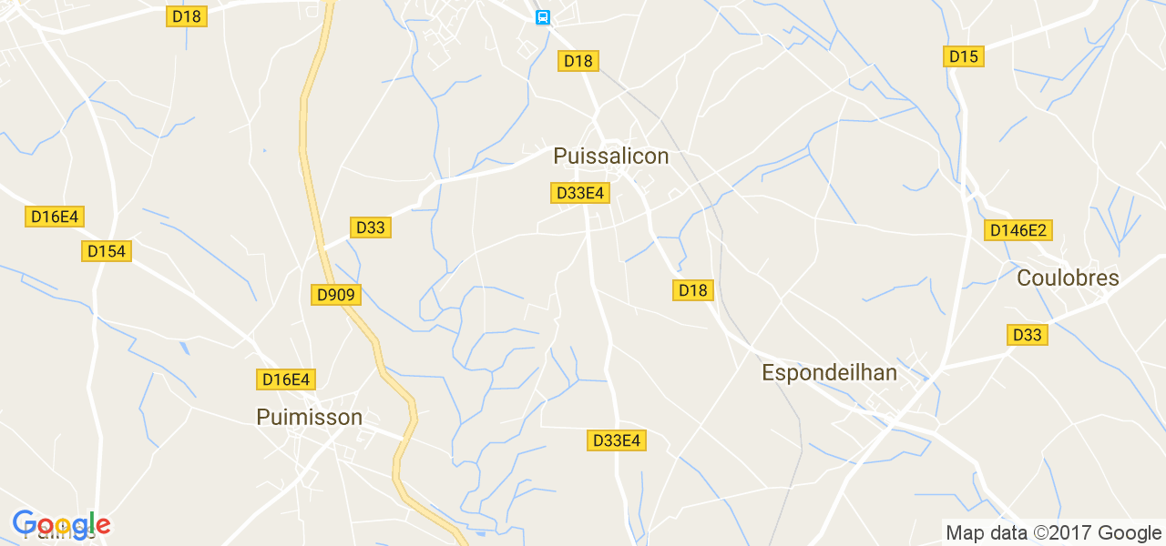 map de la ville de Puissalicon